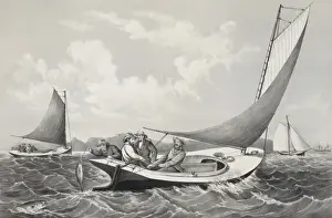 Vintage Fishing Images Prints: Trolling for blue fish