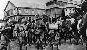 Douala Collection: Troops leaving for Duala, Cameroon, Africa, WW1