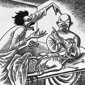 Trotsky and Lenin Disagree, 1921 Print