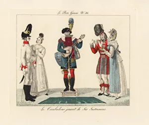 Troubadour playing on six instruments, 1815 Troubadour playing on six instruments, 1815