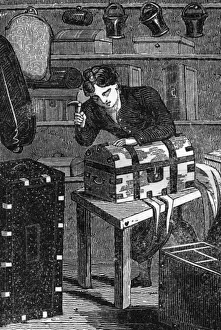 Trunk Maker at Work, 1827 Print