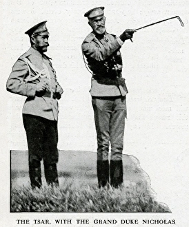 Tsar Nicholas II of Russia with Grand Duke, WW1 Tsar Nicholas II of Russia with Grand Duke, WW1