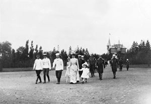 Tsar Nicholas II Walking With Large Entourage Tsar Nicholas II Walking With Large Entourage