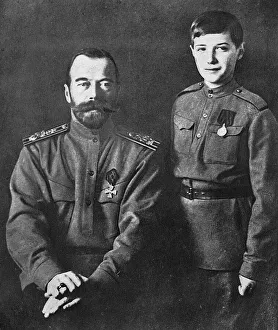 Tsar Nicolas and son during Revolution, Russia Tsar Nicolas and son during Revolution, Russia