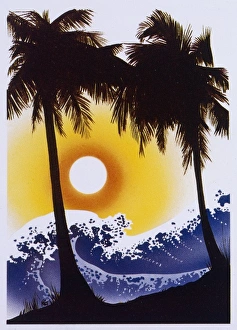 Tsunami wave and tropical paradise - Evening Tsunami wave and tropical paradise - Evening