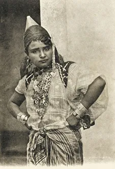 Tunisian woman with elaborate coin necklace Tunisian woman with elaborate coin necklace