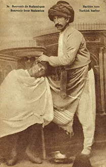 Turkish Barber at Thessaloniki, Greece Turkish Barber at Thessaloniki, Greece