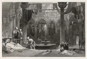 Ottoman Era Architecture Prints: Turkish Bath C1840