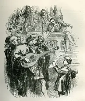 Prints of Twelfth Night - Duke Orsino listens to music. 1862 John Gilbert Prints: Twelfth Night - Duke Orsino Listens to Music 1862 Print