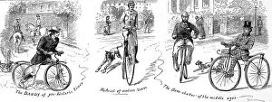 Penny Farthing Bike Prints: Three Types of Bicycle, 1880