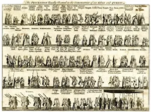 English Aristocracy Prints: Typical coronation procession