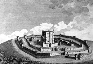 Castle Fortifications Prints: Typical fortifications of a castle