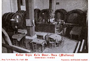 Typical wine bar and cafe, Can Amer, Inca, Majorca, Spain Typical wine bar and cafe, Can Amer, Inca, Majorca, Spain