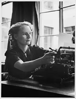 Office Worker Portrait Prints: TYPIST 1940S