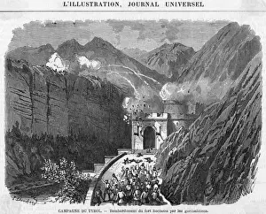 Tyrol Campaign Print: Fort Rochetta Bombardment