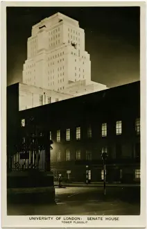 College Prints: Floodlit University of London Print, circa 1938