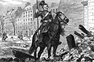 Franco Prussian Conflict Images Prints: Uhlan in Paris
