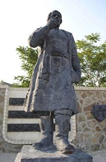 Ukraine. Feodosiya. Afanasy Nikitins statue Ukraine. Feodosiya. Afanasy Nikitins statue