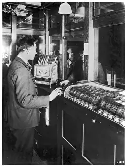 Vintage London Transport Scene Prints: Underground Ticketoffice
