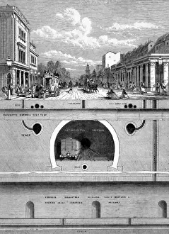 Tottenham Court Road History Prints: Underground works at junction of Hampstead Road and Euston