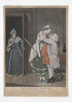 The Unfortunate Discovery - hand-coloured mezzotint The Unfortunate Discovery - hand-coloured mezzotint