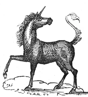 Victorian Era Unicorn Print, C.1840s