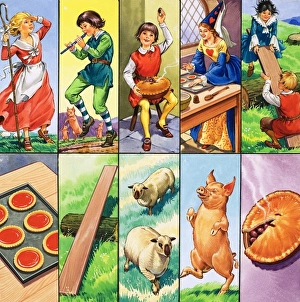 Unidentified montage of nursery rhyme characters Unidentified montage of nursery rhyme characters