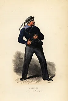 Uniform of a sailor in boarding clothes, French Navy, 1844 Uniform of a sailor in boarding clothes, French Navy, 1844