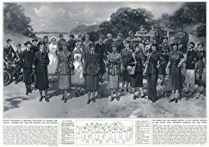 Uniformed female workers in British war services, April 1941 Uniformed female workers in British war services, April 1941