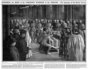 Fortunino Matania Prints: The Unknown Warrior Burial Service Print, 11 November 1920