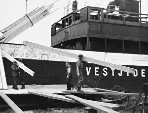 Timber Boat Unloading Print