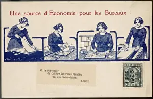 Vintage Office Equipment Prints: Using a Copying Device