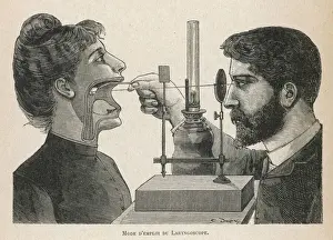 Laryngoscope Examining a Patient's Throat Print