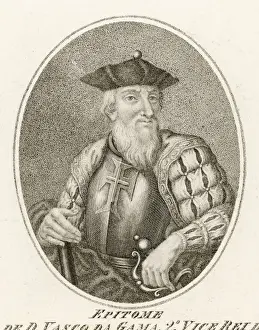 Vasco Da Gama Print - Engraving of the Portuguese navigator