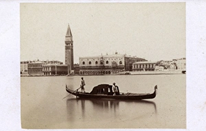Venice, Italy - Covered Gondola with view of Doges Palace Venice, Italy - Covered Gondola with view of Doges Palace