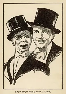 Television Prints: Vintage Print of Edgar Bergen with Charlie McCarthy