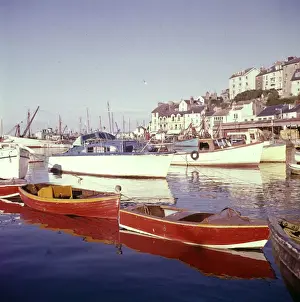 Vessels in Brixham Harbour Print, circa 1980s