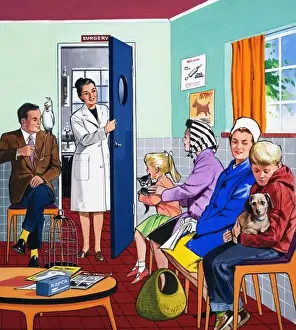 Teddy Bear Illustration Prints: At the vets