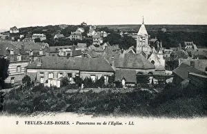 Veules-les-Roses - Panorama with view of the Church Veules-les-Roses - Panorama with view of the Church