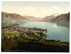 Vevey, and Dent du Midi, Geneva Lake, Switzerland Vevey, and Dent du Midi, Geneva Lake, Switzerland