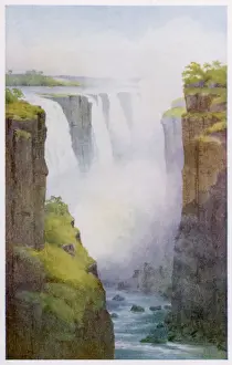 Prints of Victoria Falls on the River Zambesi in South Africa Related Prints: Victoria Falls Print on River Zambesi