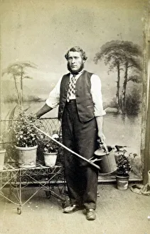 Victorian gardener with watering can, Chelmsford Victorian gardener with watering can, Chelmsford