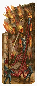Victorian Scrap, fire brigade in action Victorian Scrap, fire brigade in action