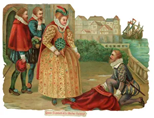 Victorian Scrap, Queen Elizabeth I and Raleigh Victorian Scrap, Queen Elizabeth I and Raleigh