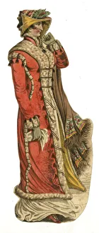 Victorian woman in Christmas costume Victorian woman in Christmas costume