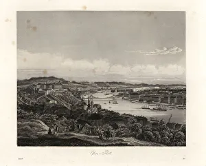 View of the city of Budapest on the Danube, mid-19th century View of the city of Budapest on the Danube, mid-19th century