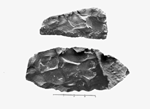 A view of two Egyptian Palaeolithic flint implements A view of two Egyptian Palaeolithic flint implements