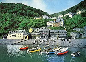View of the harbour at Clovelly, Devon Print