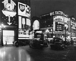 View of the lights at Piccadilly Circus, London View of the lights at Piccadilly Circus, London