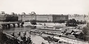 View of Louvre, Paris, France, seen across River Seine View of Louvre, Paris, France, seen across River Seine